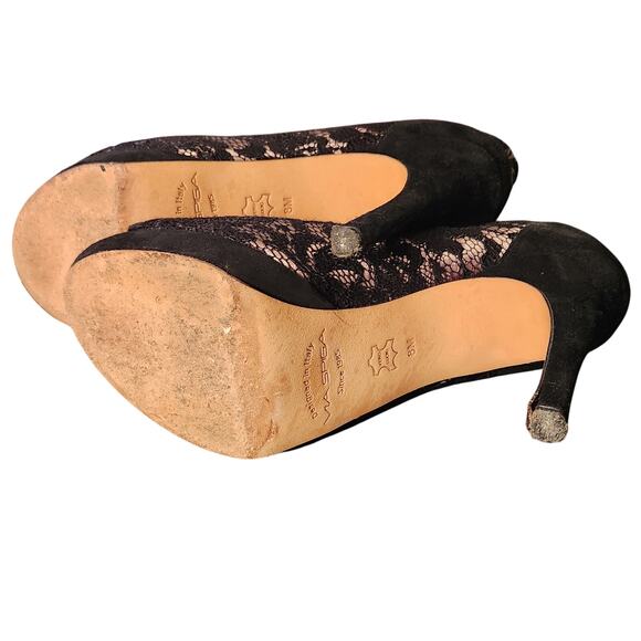 Via Spiga Size 8 Evanna Lace Peep Toe Booties - Picture 6 of 7